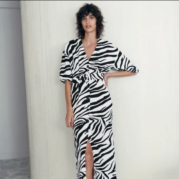 ZARA ANIMAL PRINT DRESS - Picture 11 of 15